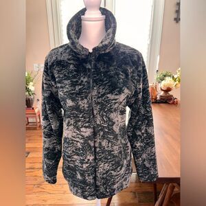 VTG Andrea Faye Soft Warm Teddy Full Zip Jacket Cinch back Sz S Made in the USA